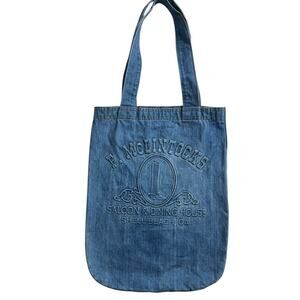 Vintage Denim Tote Bag F. McLintocks Saloon & Dining House Shell Beach CA Jean